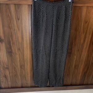 Talbots Silk Black and White Patterned Pants